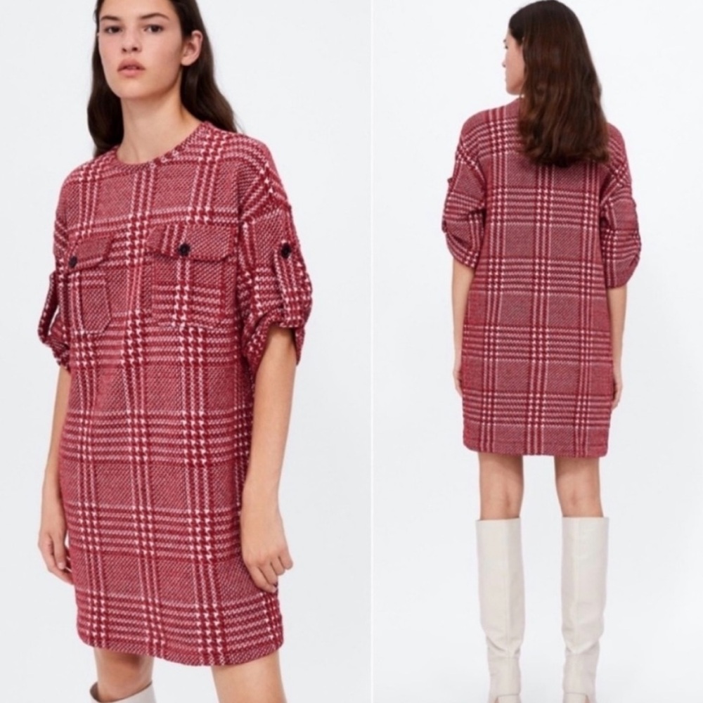 Zara Plaid Knit Dress